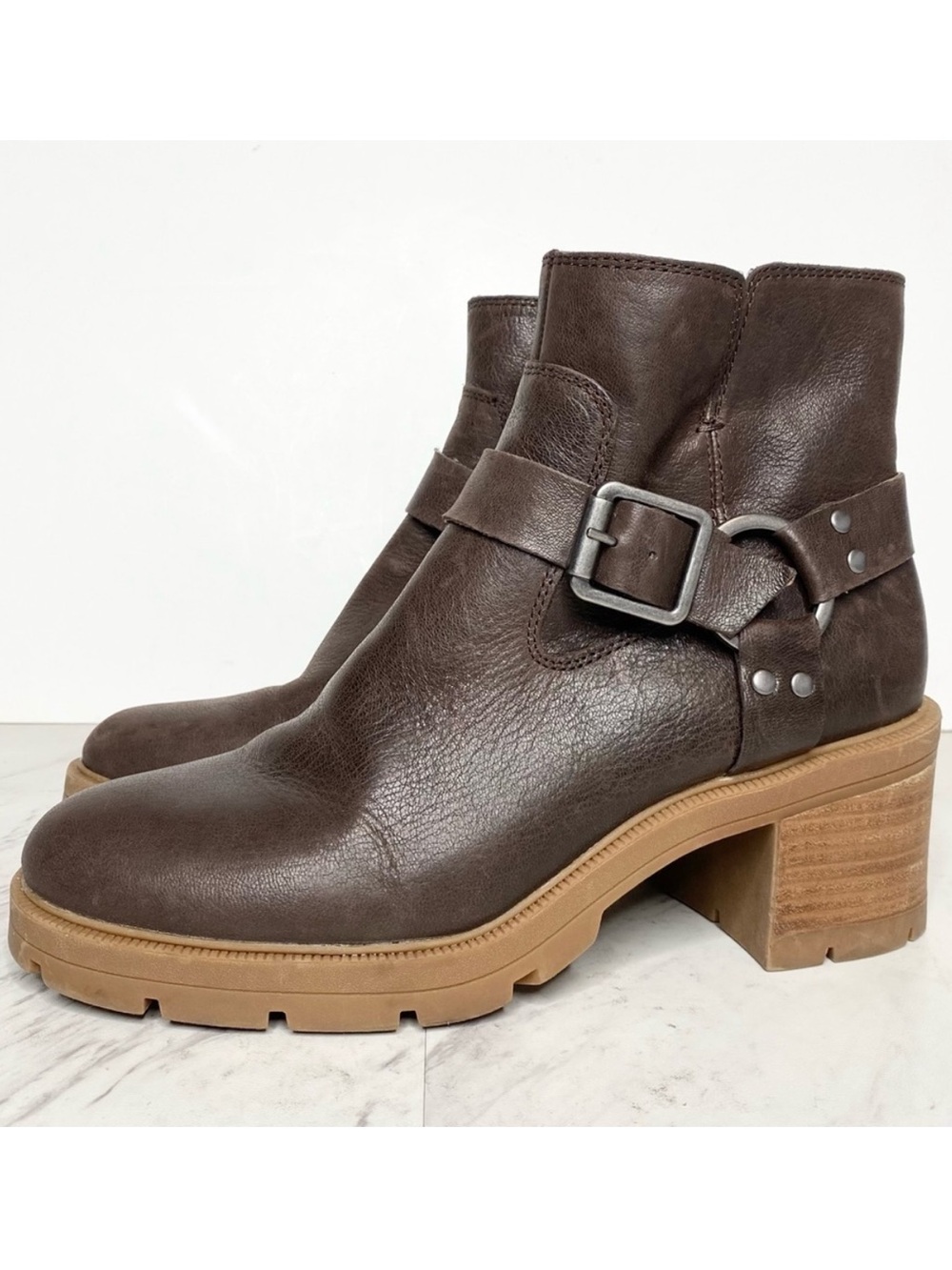 Lucky Brand Slyvin Brown Leather Bootie 9.5